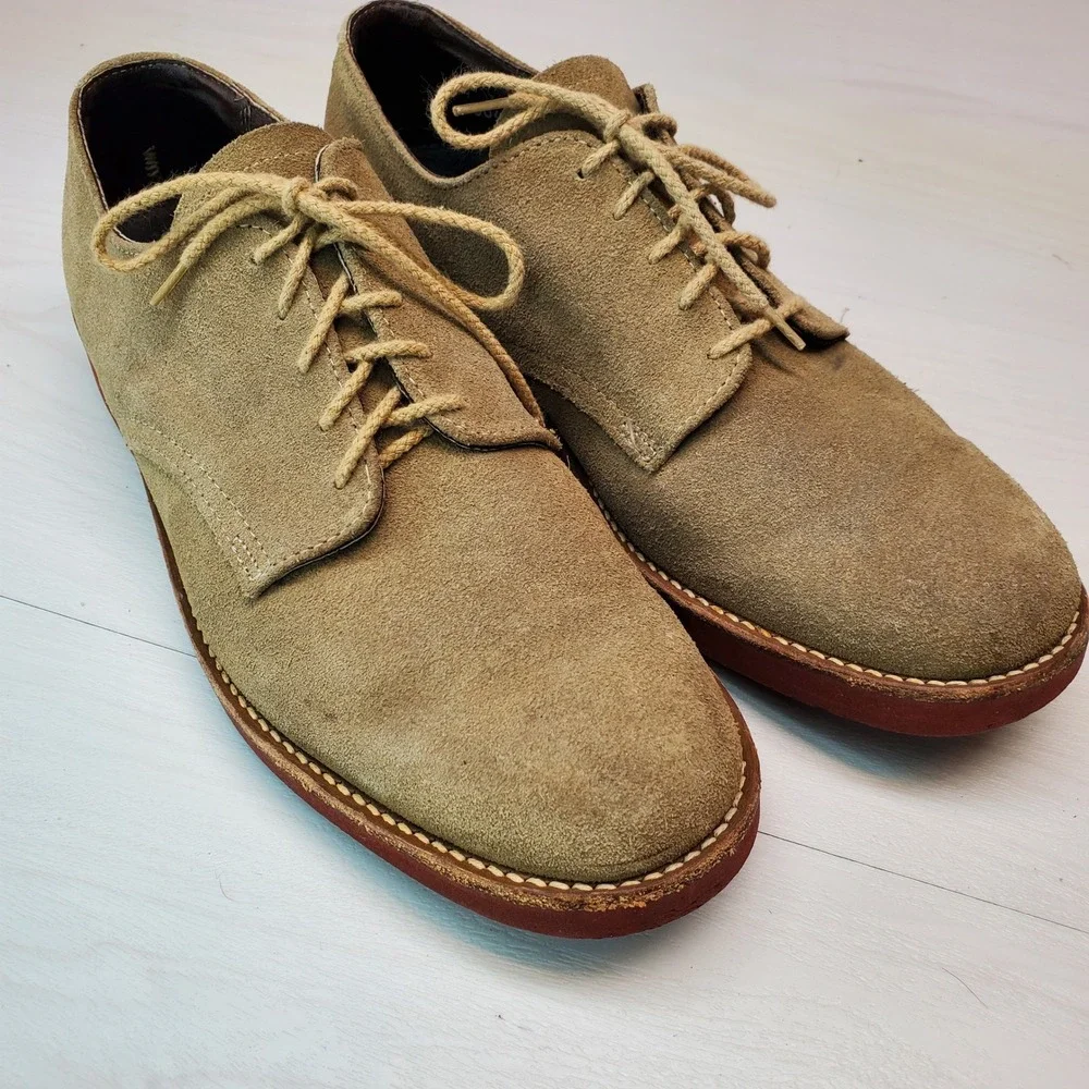 ST JOHNS Mens Suede Desert Boots Tan Lace Up Comfort Leather‎ Upper Size 8 D